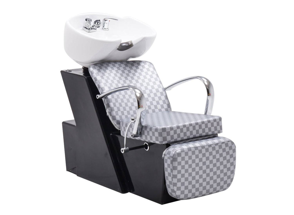 Black Ceramic Shampoo Bowl Sink Chair C318