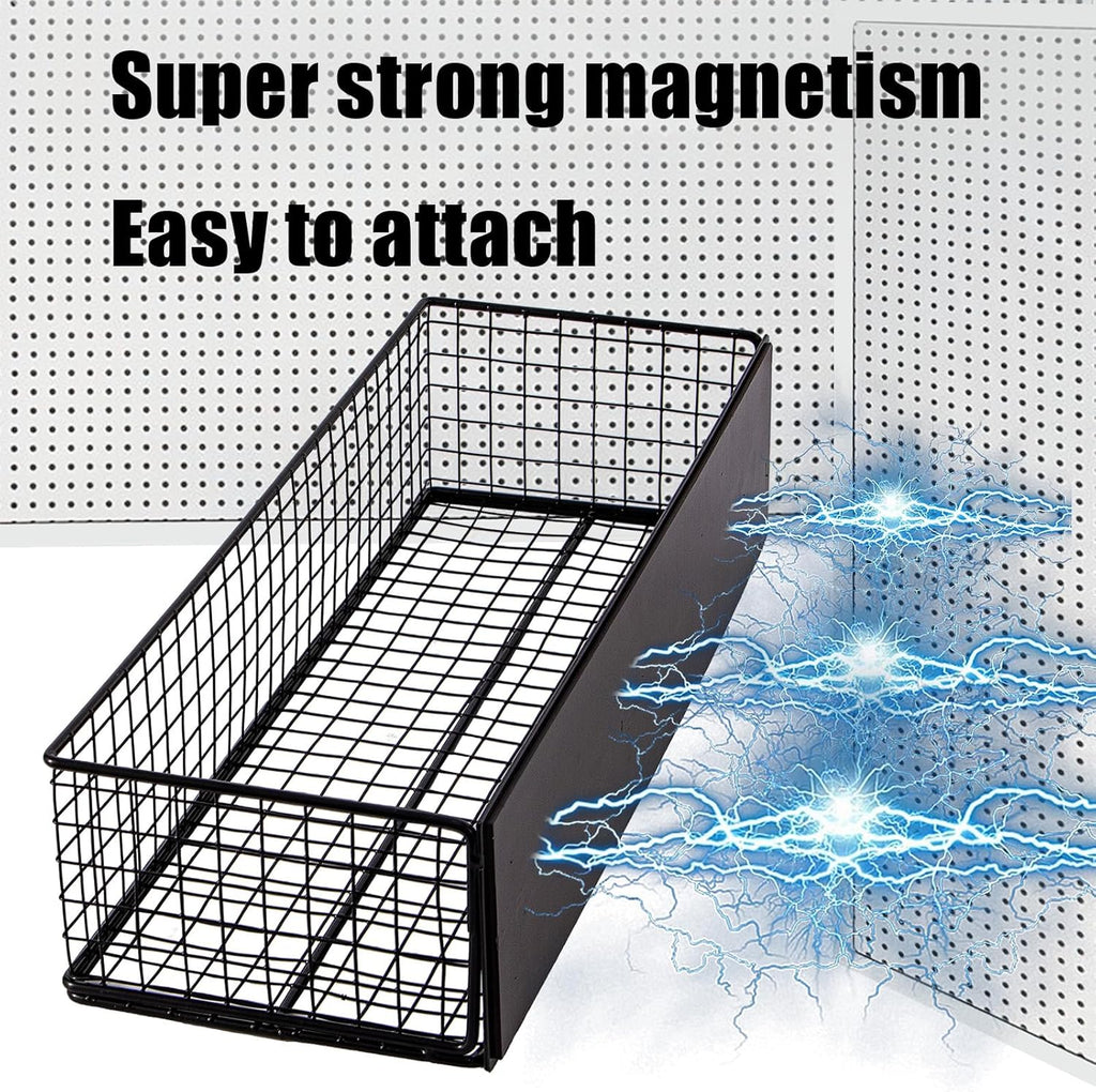 Black Magnetic Wire Mesh Shelf, 13.77" x 5.11" x 3.26" H99857