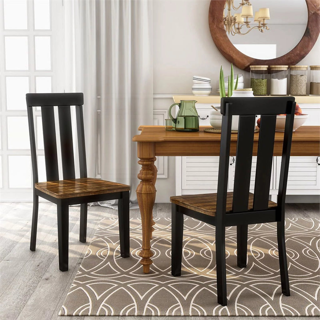 Black Wood Dining Chair Set of 2 E5354