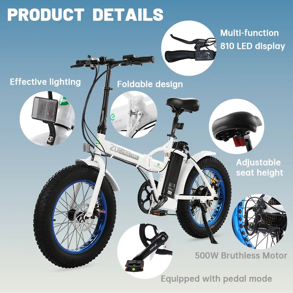 20" Fat Tire Folding Electric Bike B699