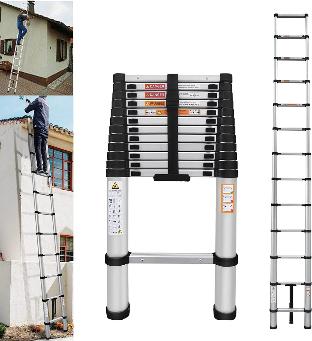Telescoping Ladder 16FT Aluminum Folding Ladder 330lb Capacity E7715