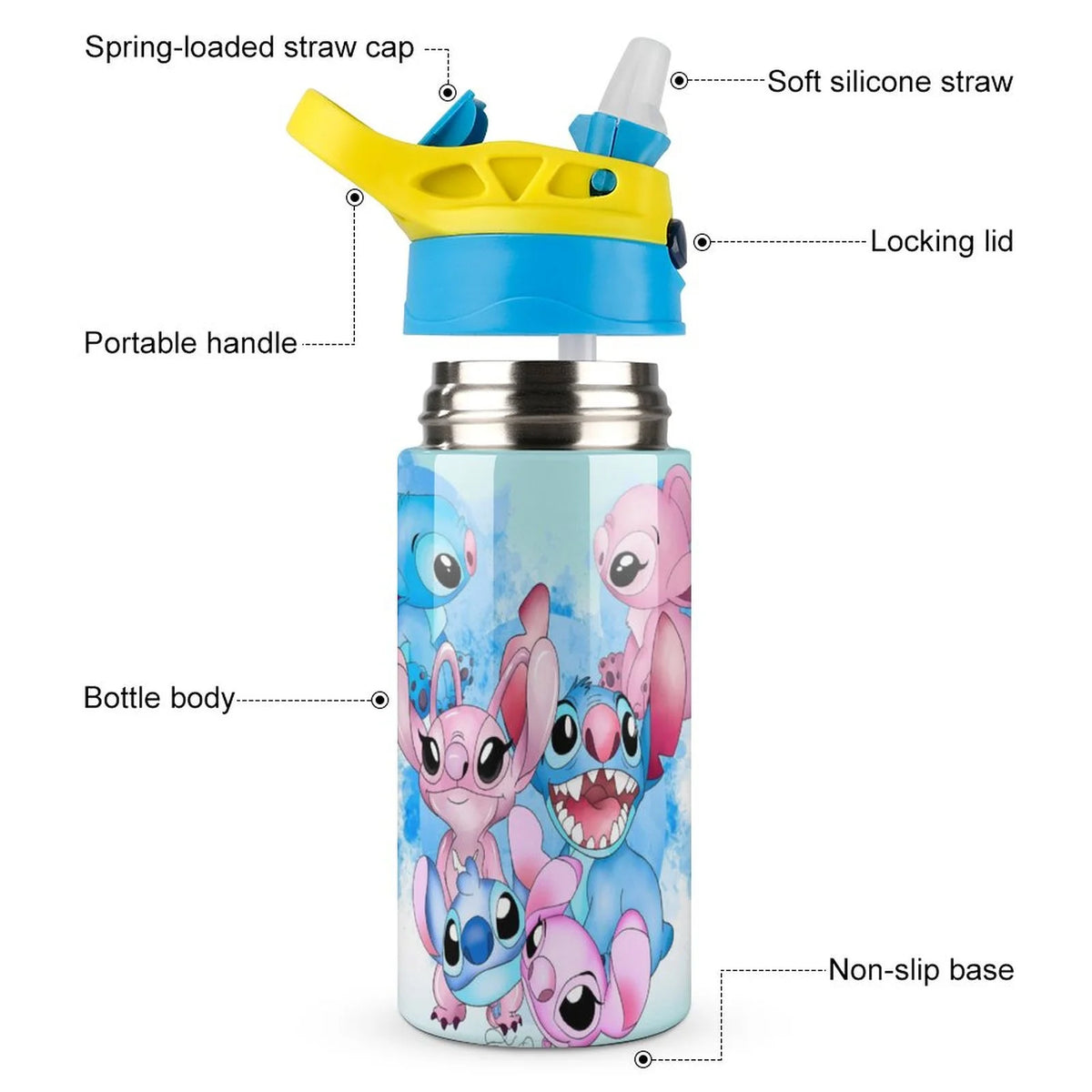Stainless Steel Vacuum Insulated Water Bottle With Straw O3919