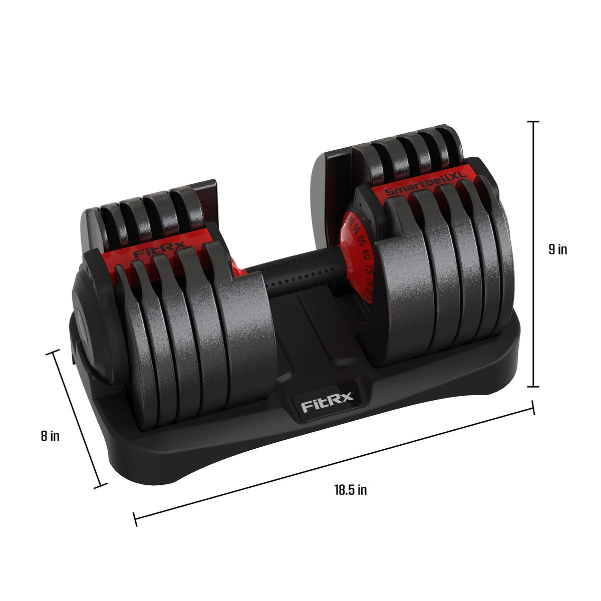 Adjustable Dumbbell 10-90 lbs Black Single A24473