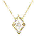 14K Yellow Gold Diamond Geometric Cluster Necklace 18" J2456