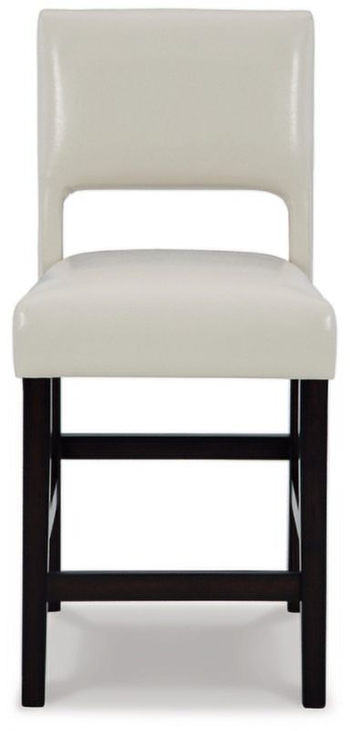 Ivory/Brown Upholstered Barstool Q307