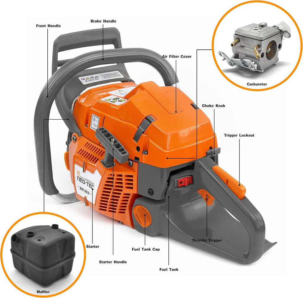 24 Inch Gas Chainsaw with Solid Guide Bar U180