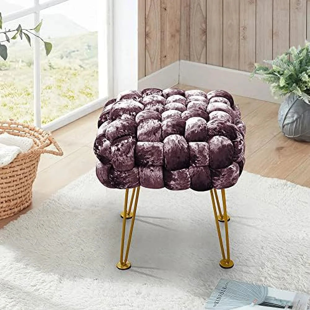 Black Soft Upholstered Ottoman Bench 16"x16"x16" H920