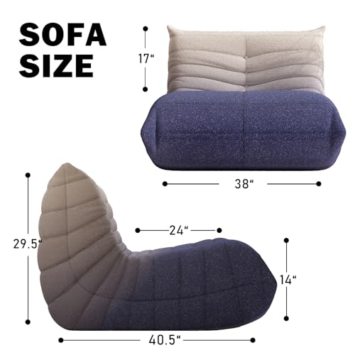 Beige 3 Seater Bean Bag Chair Sofa W165