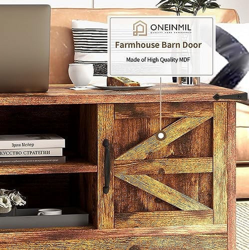 White Coffee Table with Barn Doors A381354