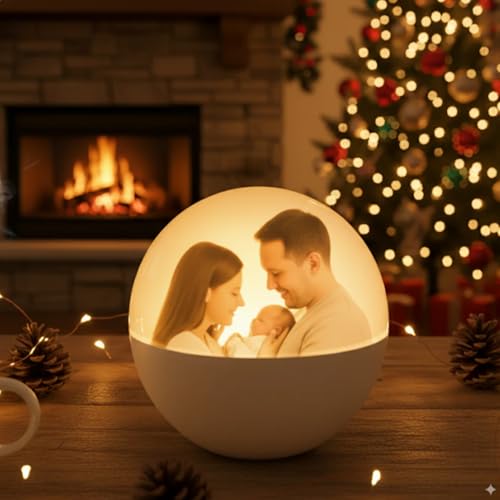 2.7" White 3D Crystal Ball Christmas Ornament G490161