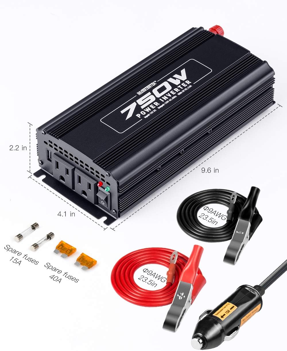 500W Car Power Inverter DC 12V to AC 110V with USB Ports U9656