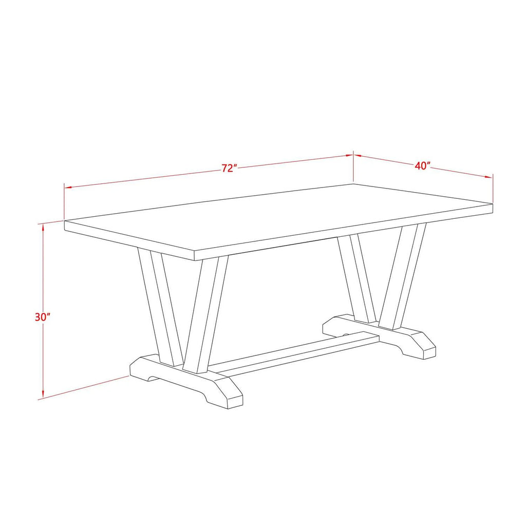 Kitchen Table with Linen White Top and Wooden Legs Y396983