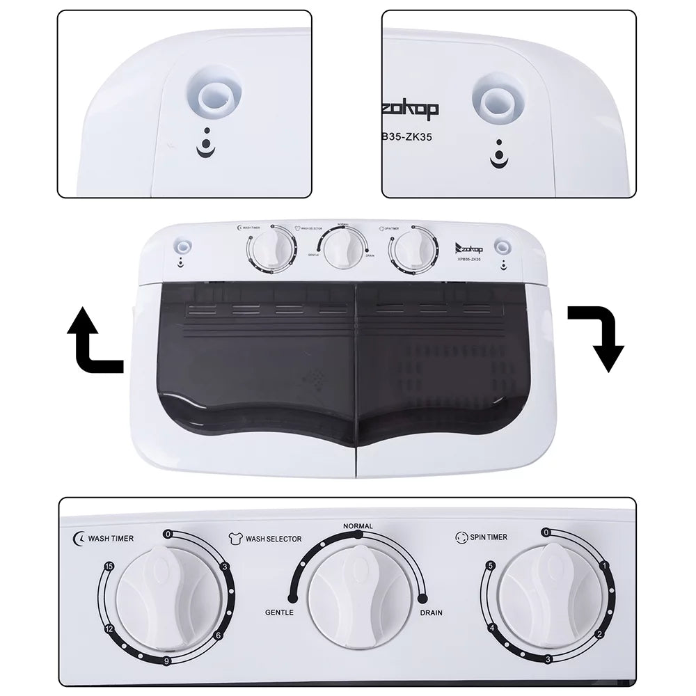 Portable Compact Semi-Automatic Washer 14.3 lb Capacity W8247