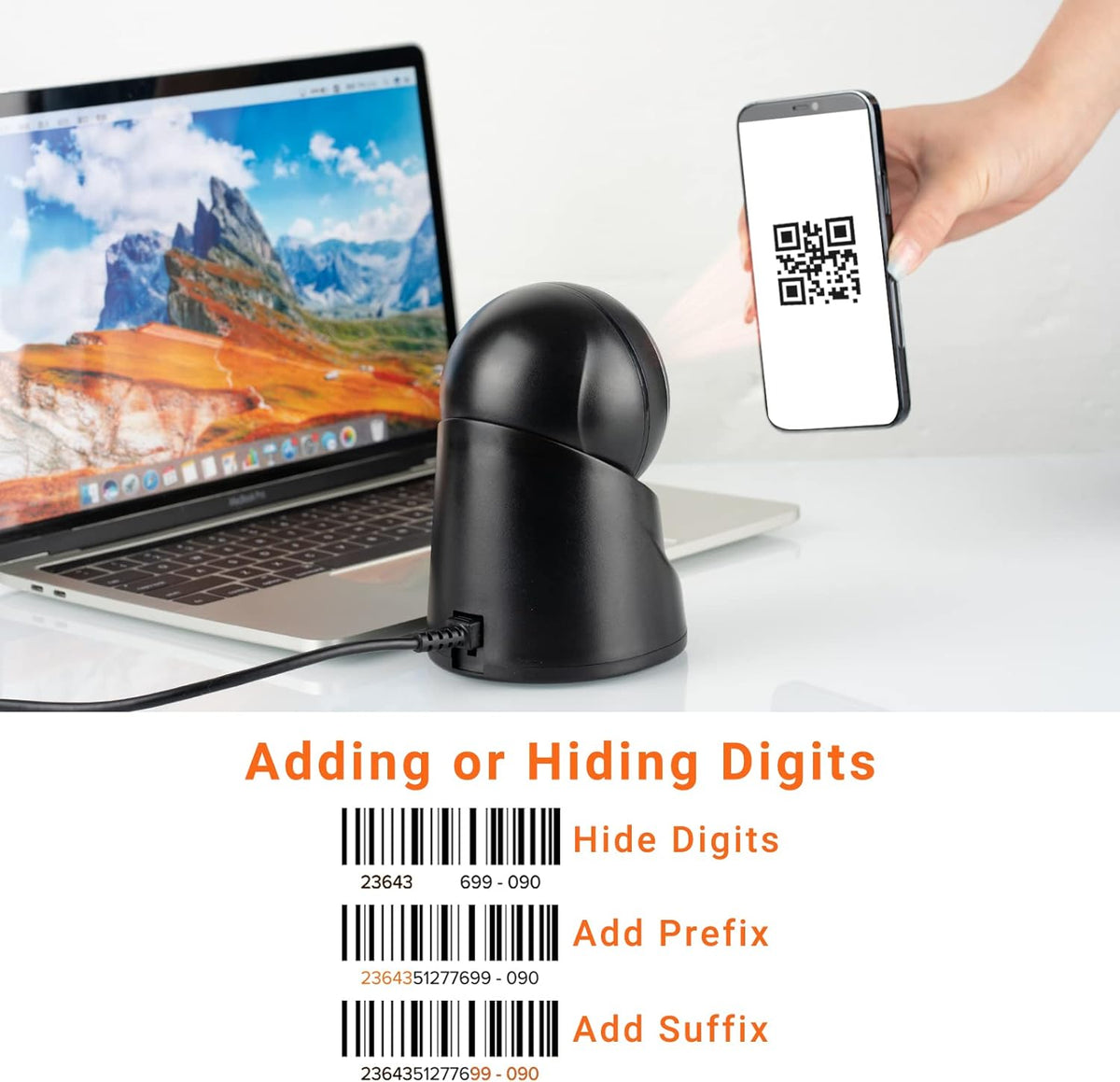 2D Desktop Barcode Scanner with USB Cable P3394