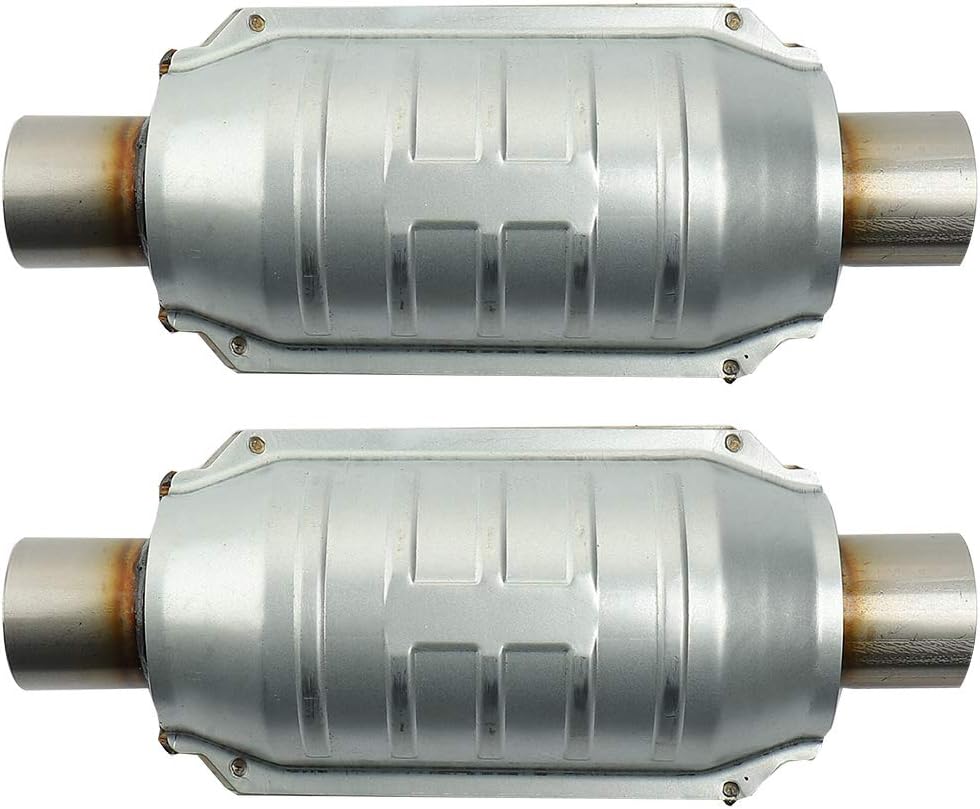 2 PACK Universal Catalytic Converter with O2 Port & Heat Shield V6082