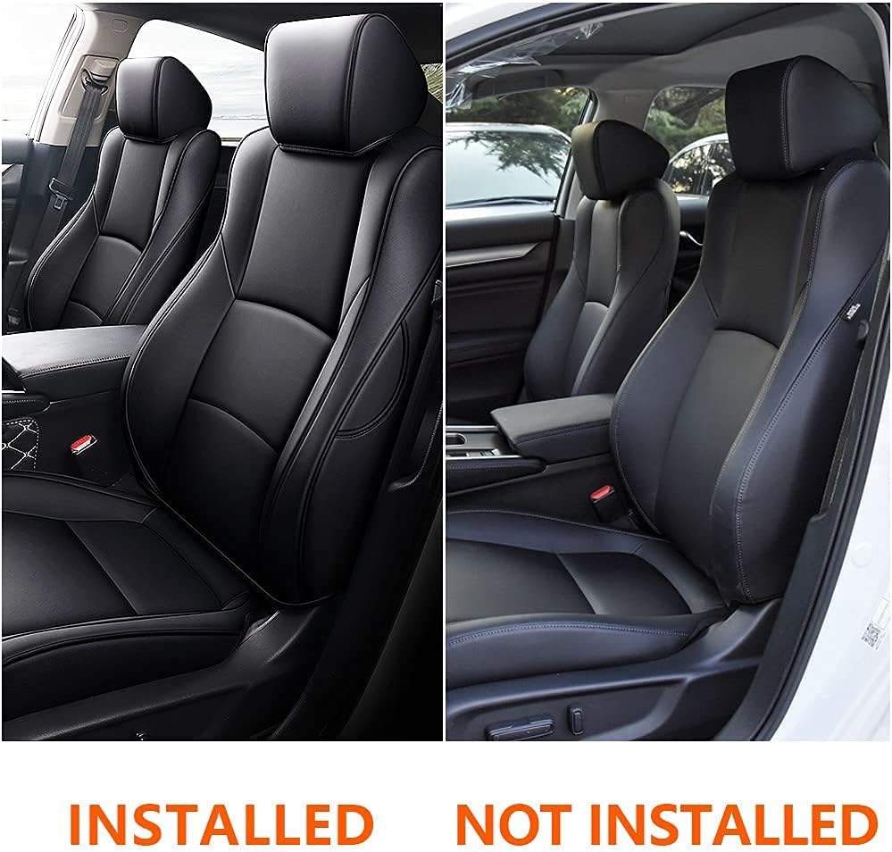 Faux Leather Car Seat Covers Full Set with Solid Folding Backrest M629938