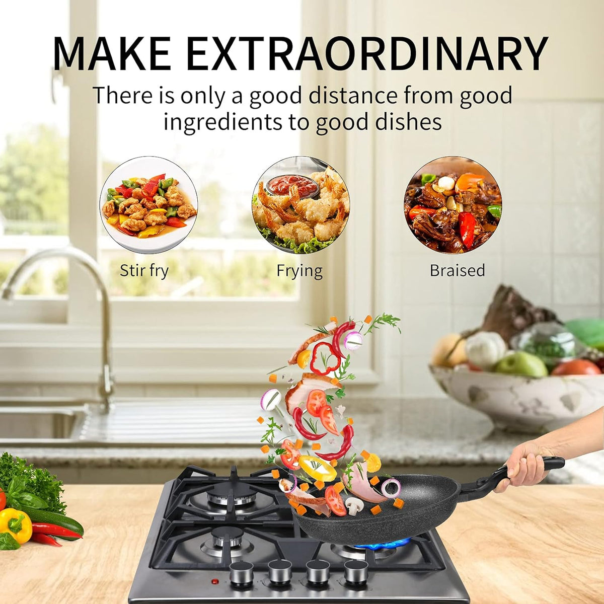 24×20 Inches Stainless Steel Gas Cooktop 3 Sealed Burners C48885