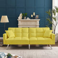 Yellow Velvet Sofa Bed with Two Pillows B90837