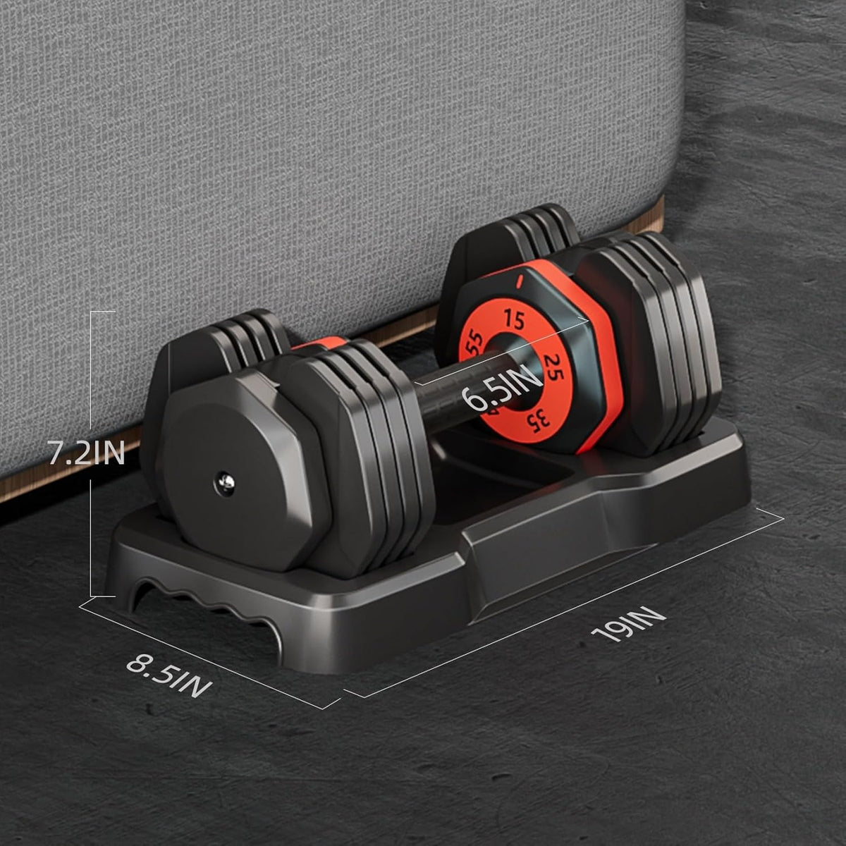 55LB Adjustable Dumbbell Set with Anti-Slip Handle J373830