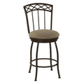 30x22 Bar Height Metal Swivel Barstool in Geneva Pepper Fabric and Matte Black Finish M6843