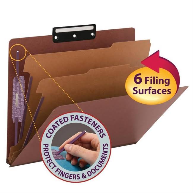 Red Letter Size File Folder with 2 Dividers O60138