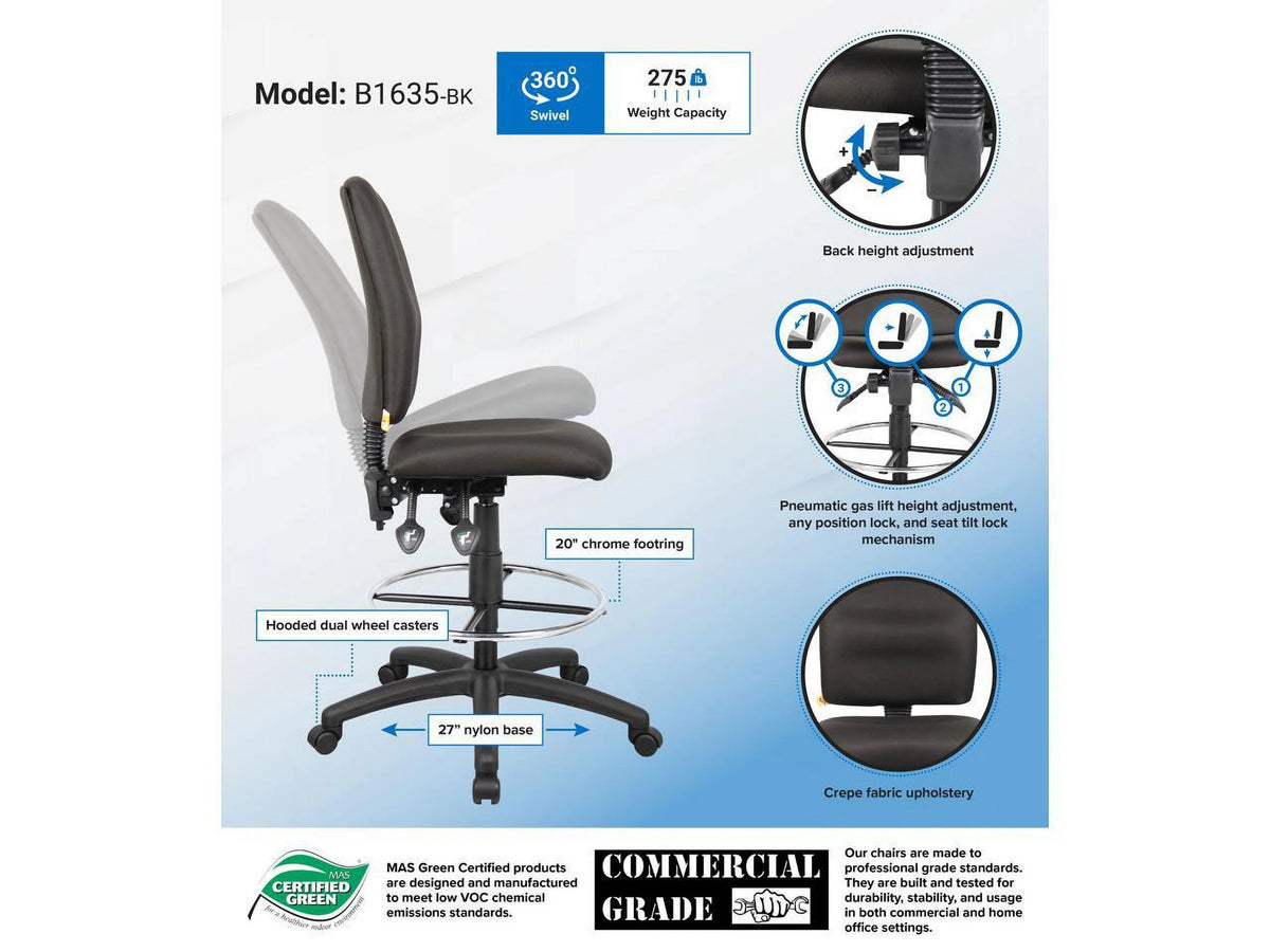 Black Multi Function Task Chair Y964