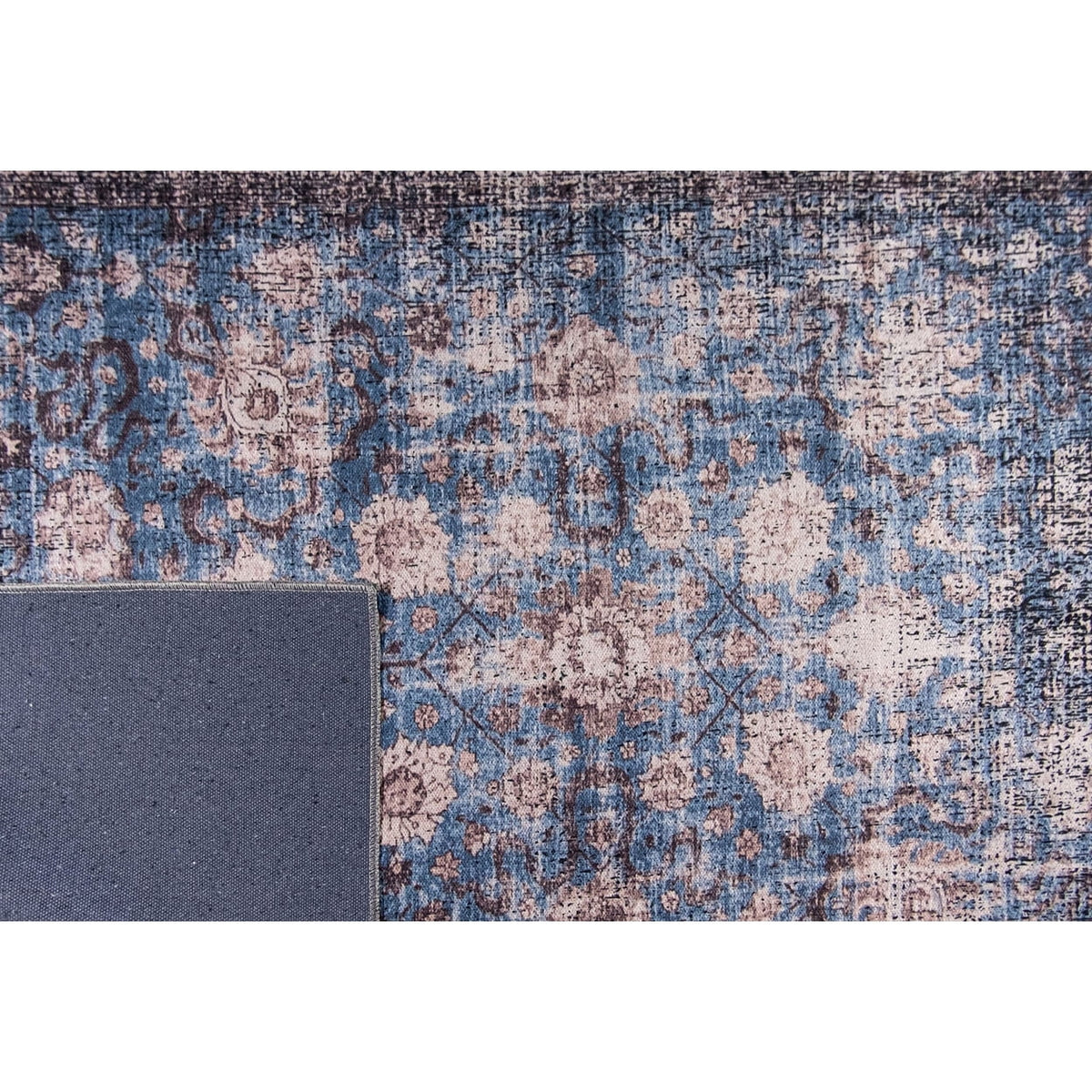 Blue Abstract Washable Area Rug 2' x 3' U8561