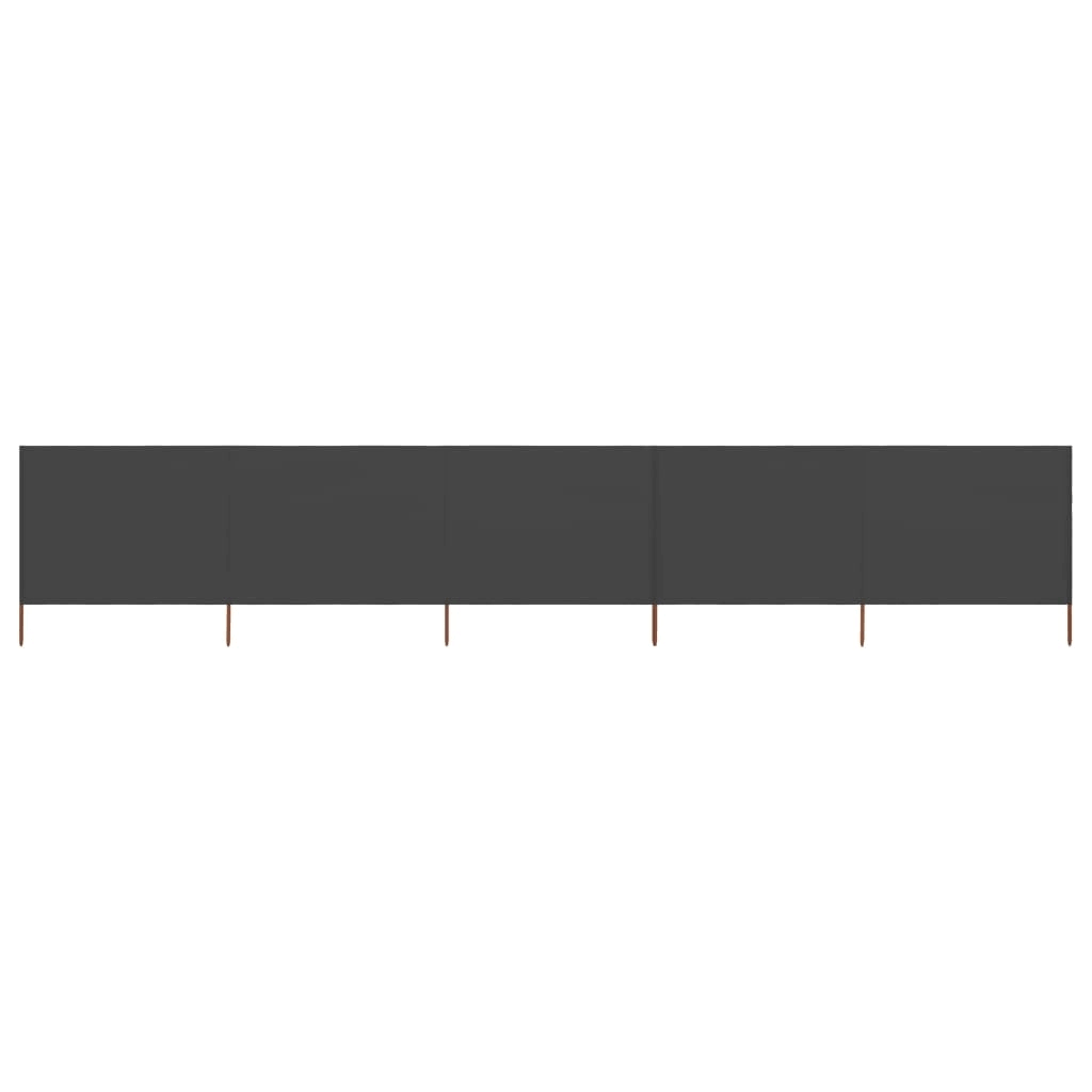 5-Panel Wind Screen Fabric 600x120 cm Anthracite E73304