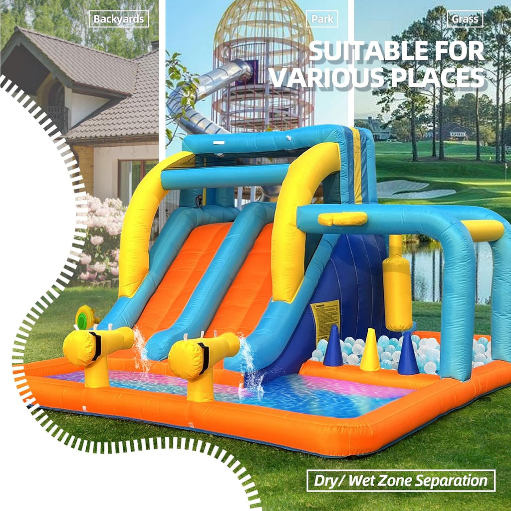 6 in 1 Inflatable Water Slide Bounce House with Air Blower I706