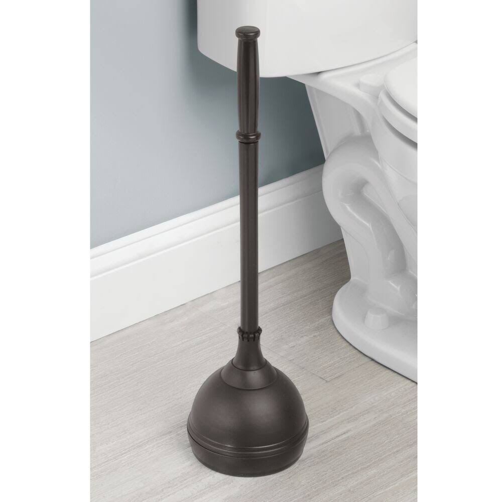 Toilet Bowl Brush, Plunger, Toilet Paper Holder, Trash Can, Set of 4 V391
