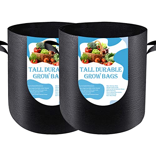 8 Pack 5 US Gallon Heavy Duty Nonwoven Fabric Grow Pots with Handles A1684