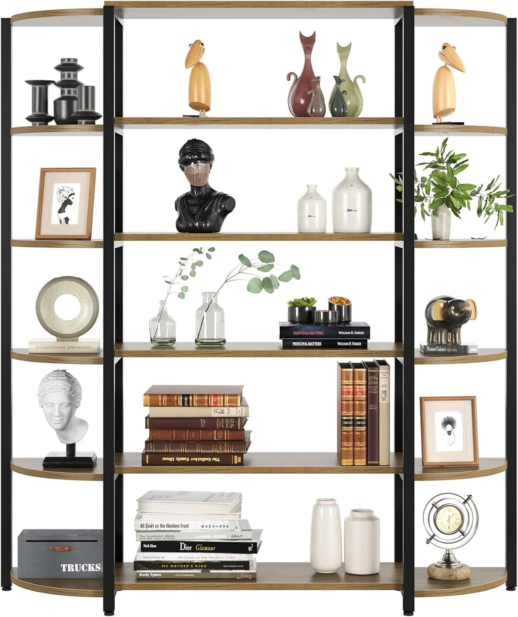 6-Tier Wooden Bookcase with Adjustable Feet Z650752