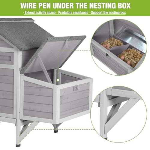 Chicken Coop with Nesting Box Waterproof Duck Coop Q32145