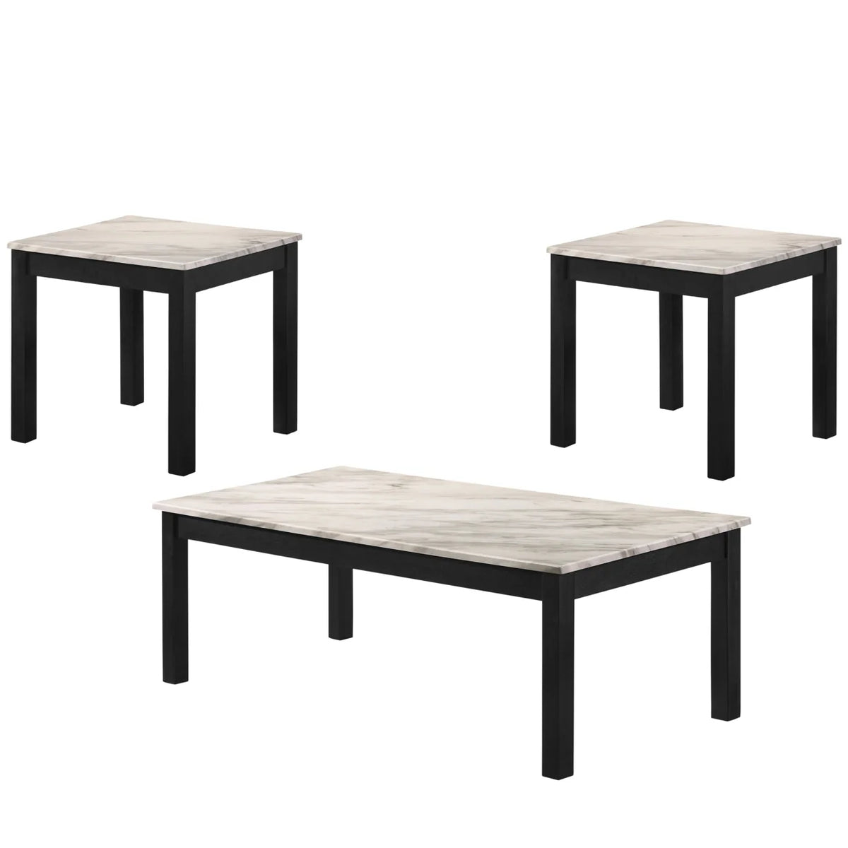 3 Piece Faux Marble Cocktail and End Table F508