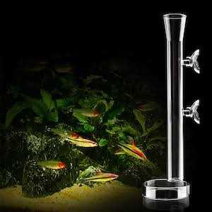 Aquarium Shrimp Feeding Tube and Dish Clear Crystal Glass T4657