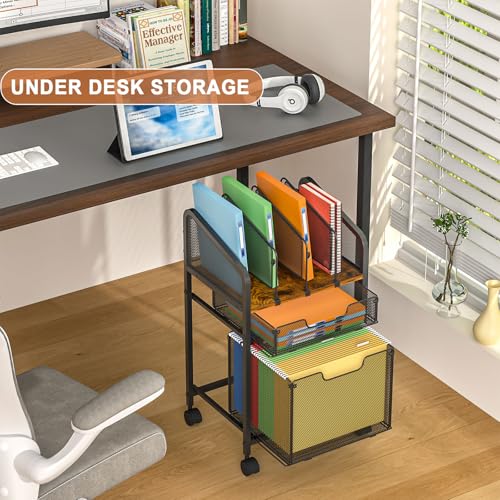White Rolling File Cabinet with Adjustable Dividers M6980