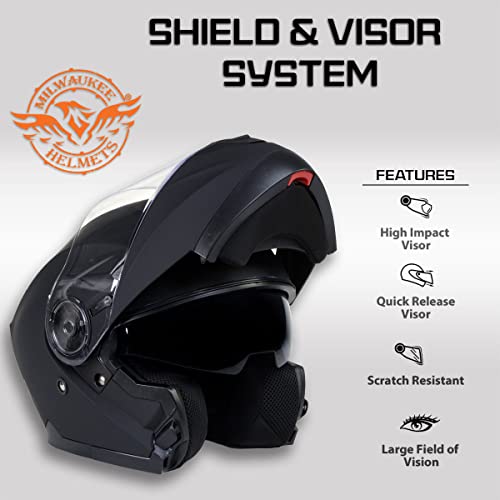 Flat Black Modular Motorcycle Helmet B7533