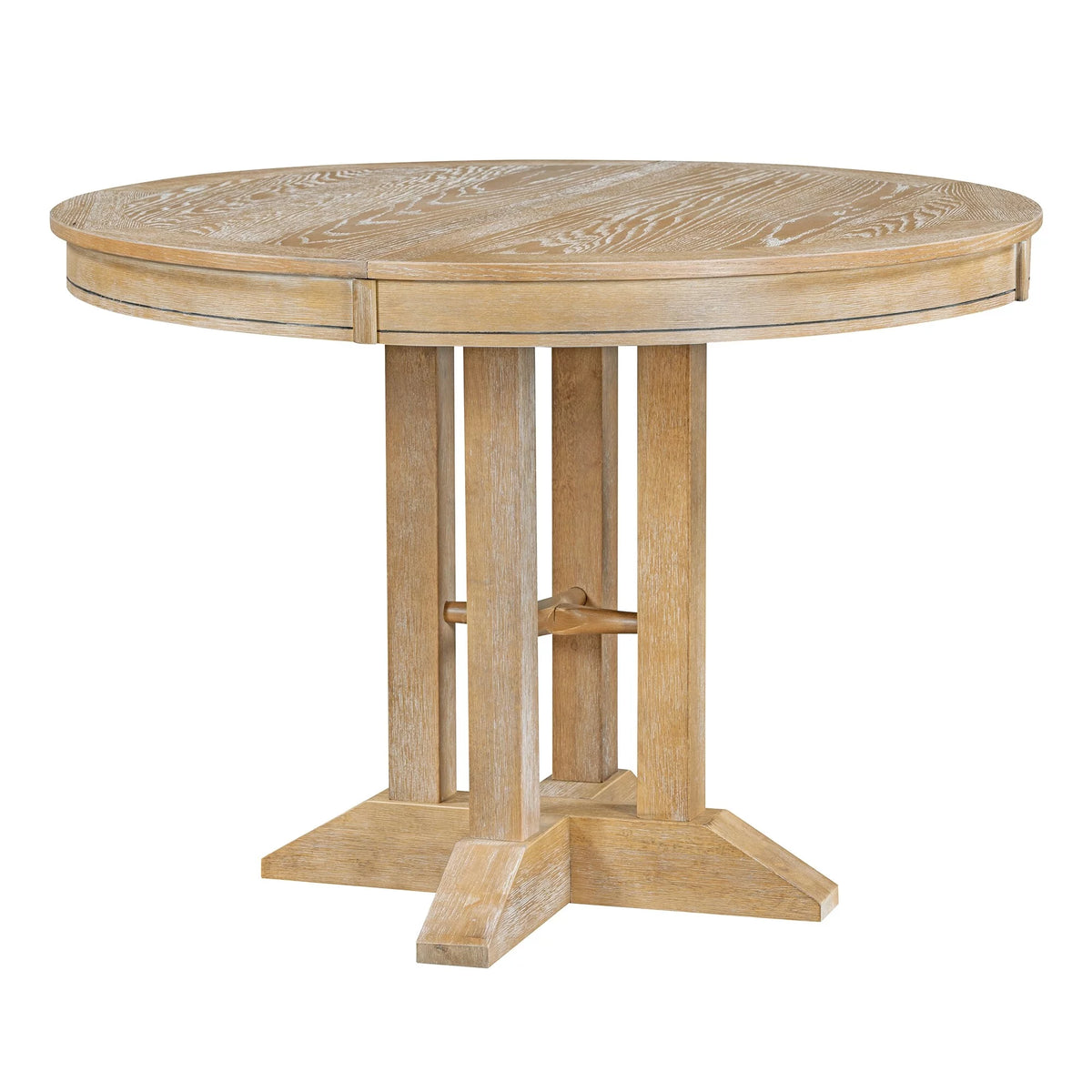 5-Piece Dining Set with Extendable Round Table and 4 Upholstered Chairs S765