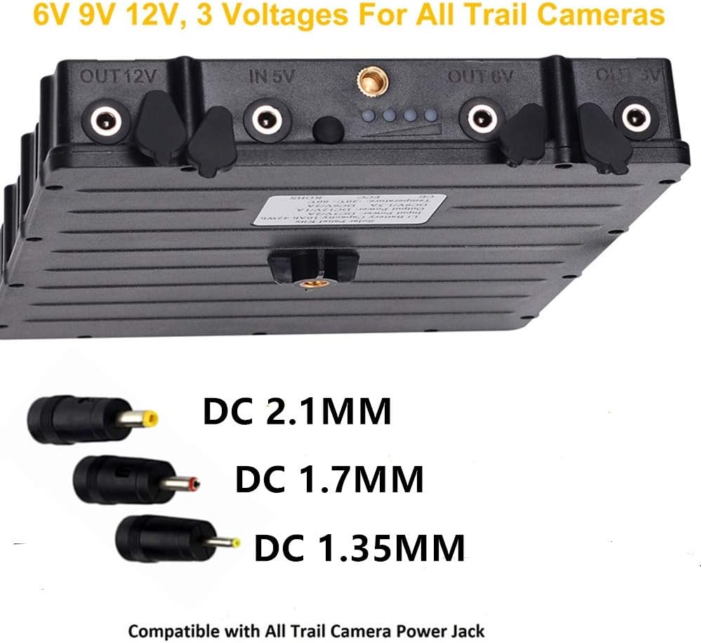 Solar Battery Charger Kit 12V/1.2A 9V/1.6A 6V/2.4A with 8000mAH Rechargeable Lithium Battery IP67 Waterproof Pack of 2 F277
