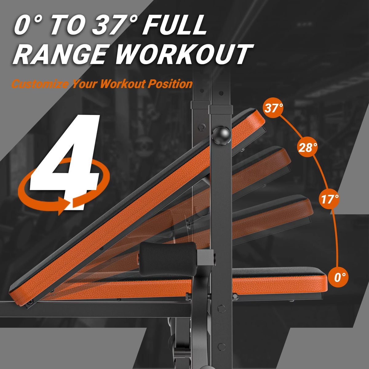 Adjustable Weight Bench with Barbell Rack and Leg Developer K591318