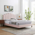 King Performance Velvet Platform Bed in Pink V9980