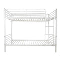 Twin Over Full Bunk Bed with Ladder and Guardrail White L487391