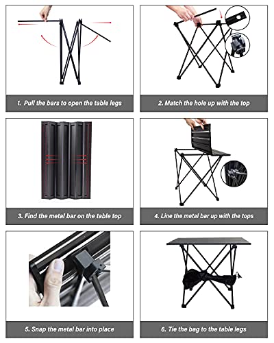 Folding Aluminum Camping Table with Carry Bag L84025