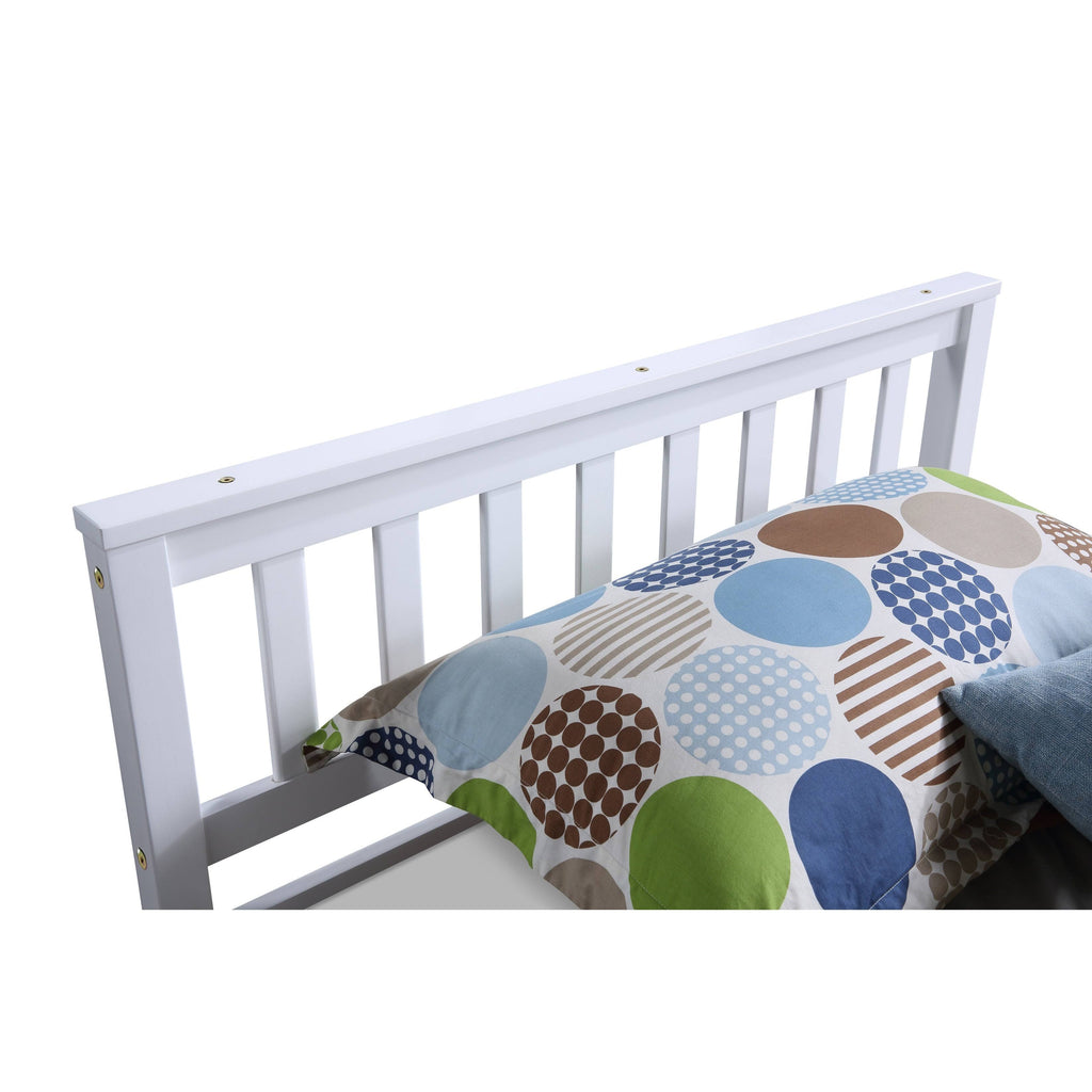 White Twin Bed with Trundle M577