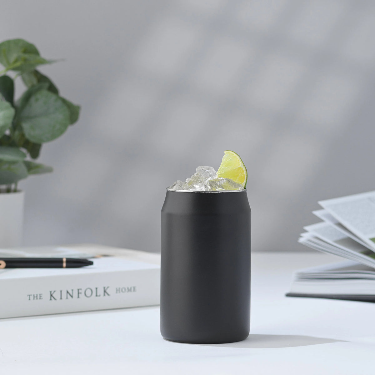 Stainless Steel 16 oz Tumblers with 6 Straws & Brush V217