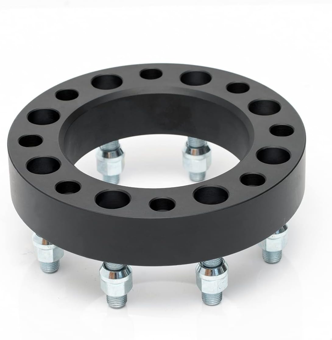Black Forged 8x170 to 8x6.5 Wheel Adapters 1.5 Inch with 14x1.5 Studs Pack of 2 M77066