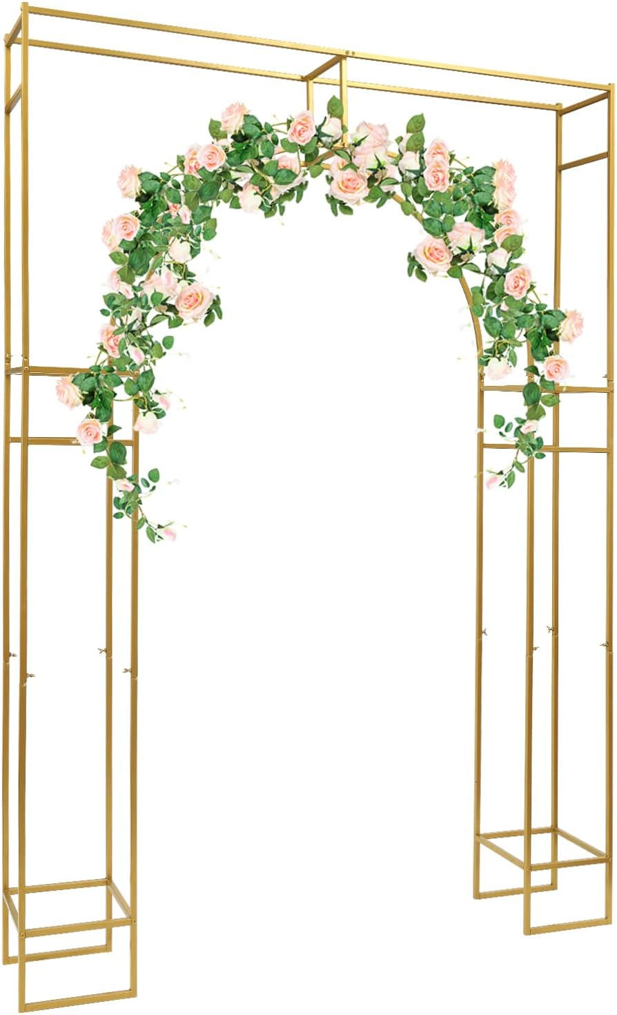 Gold Metal Arch Backdrop Stand, 7.87x5.91 FT B2021