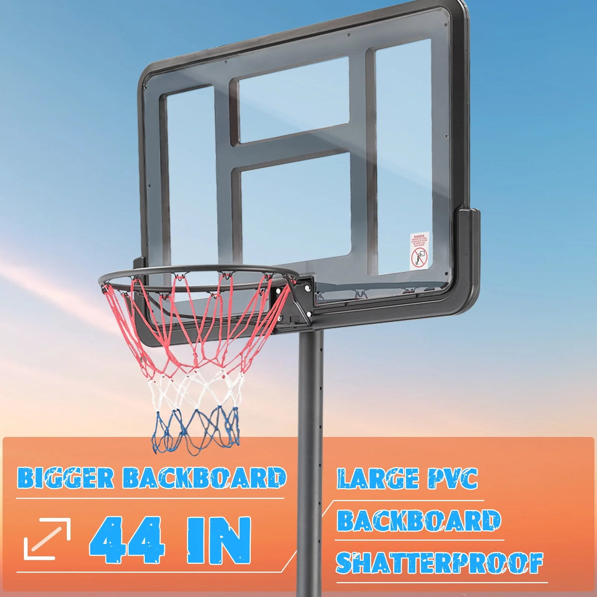 44 inch Height Adjustable Portable Basketball Hoop R386