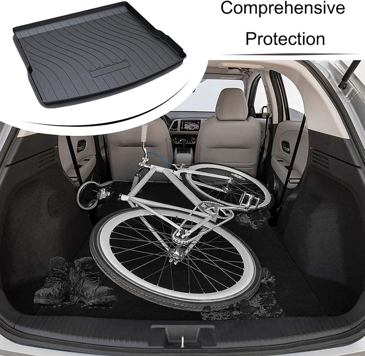 Black Cargo Liner Trunk Mat Cargo Tray V80898