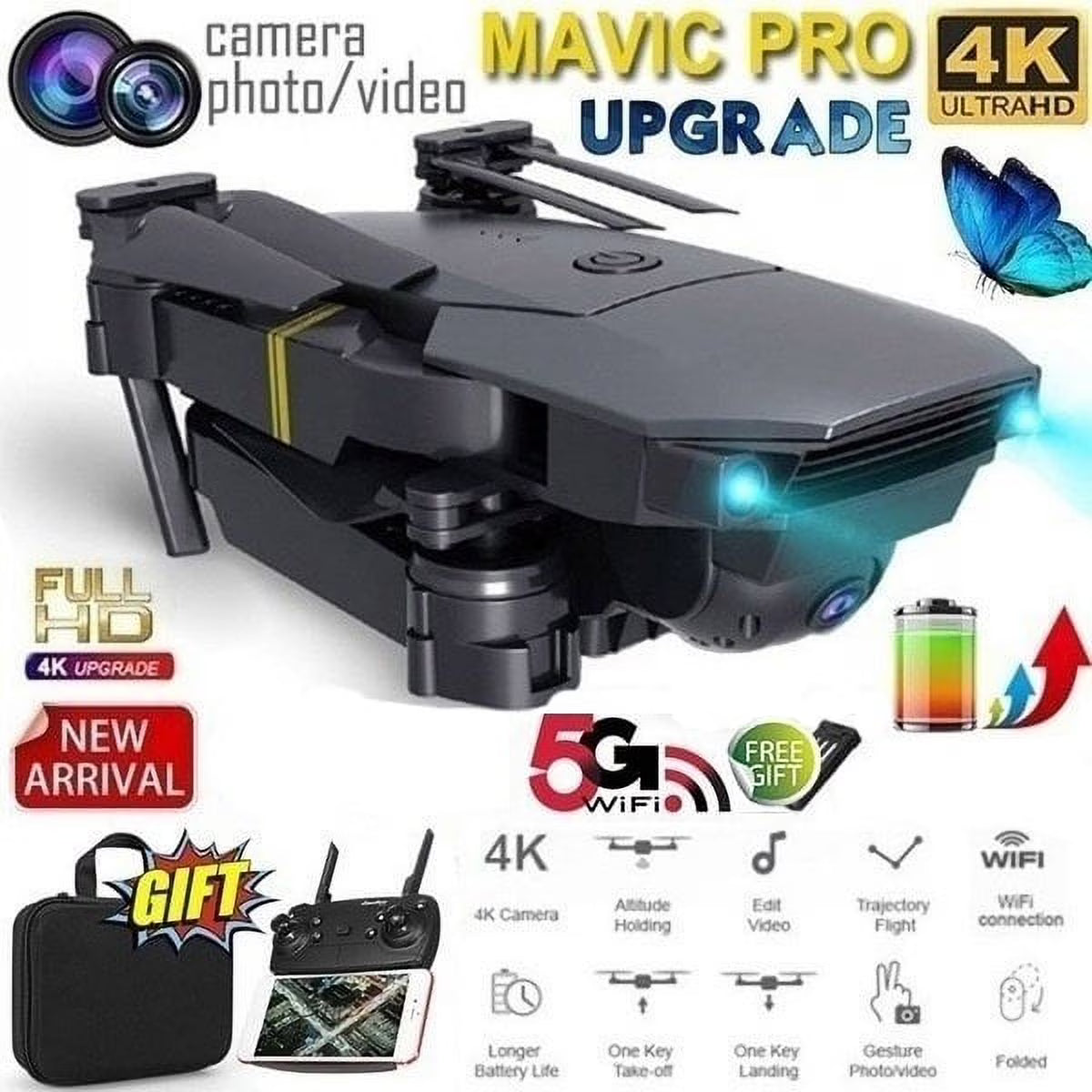 4K Folding Drone Quadcopter with Adjustable Camera A241